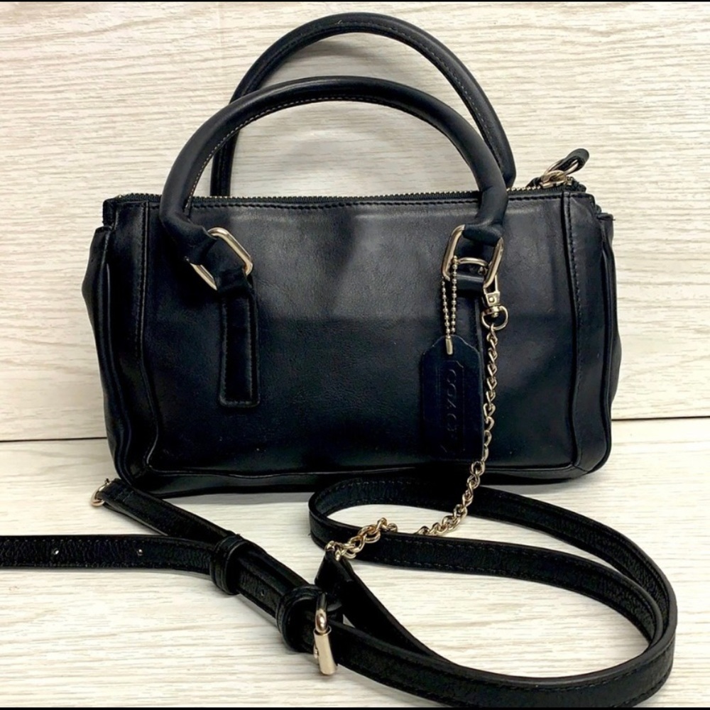 Coach Bonnie’s Legacy 9421 vintage mini satchel with crossbody strap.